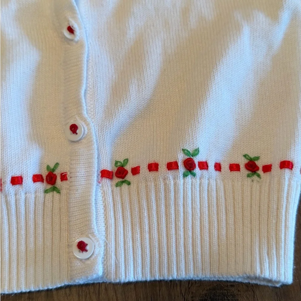 White Kids Sweater with Red Accents - Picture 4 of 4